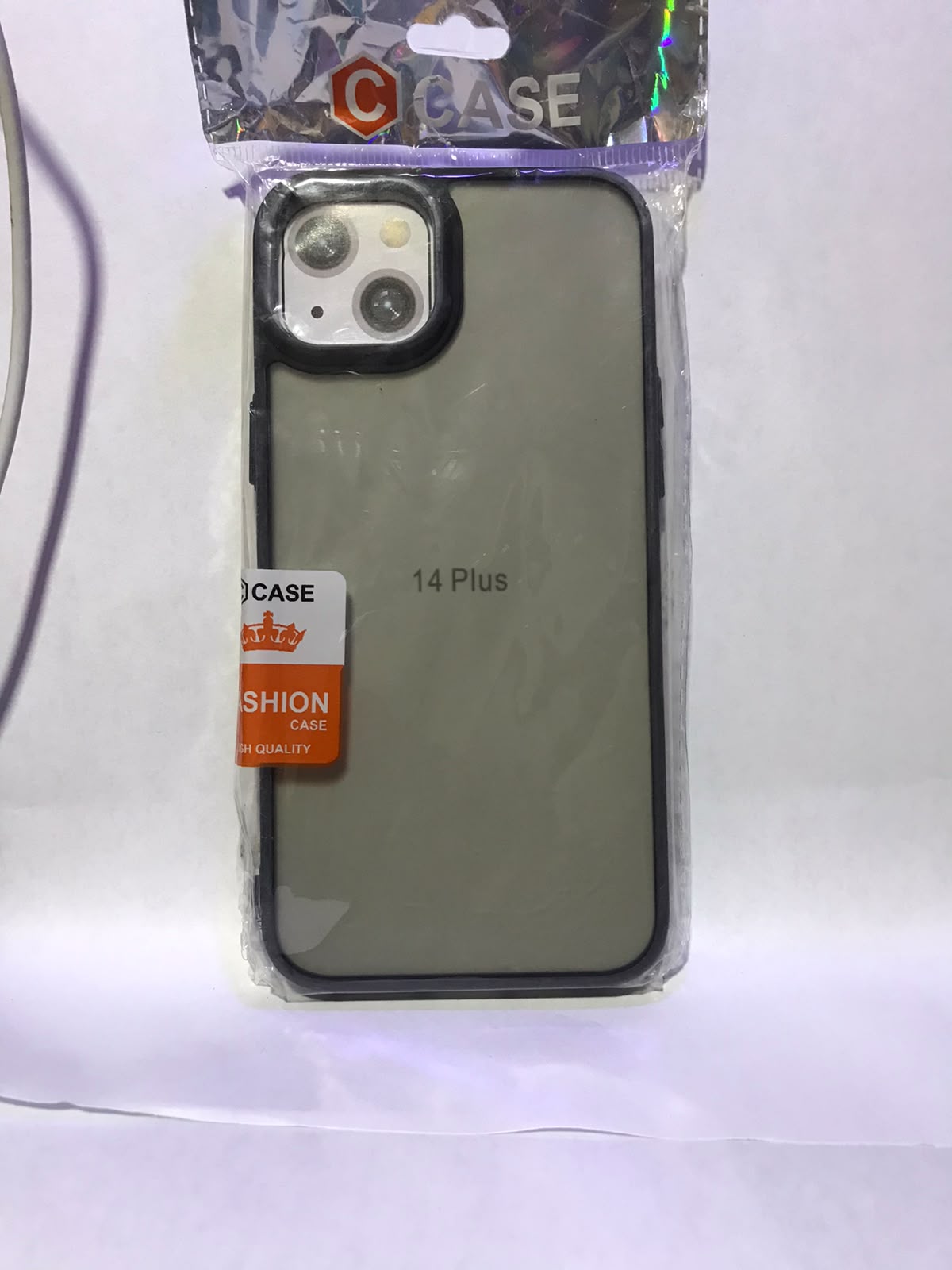 Cover iPhone 14,pro,pro max — negro con trasparente 14 plus