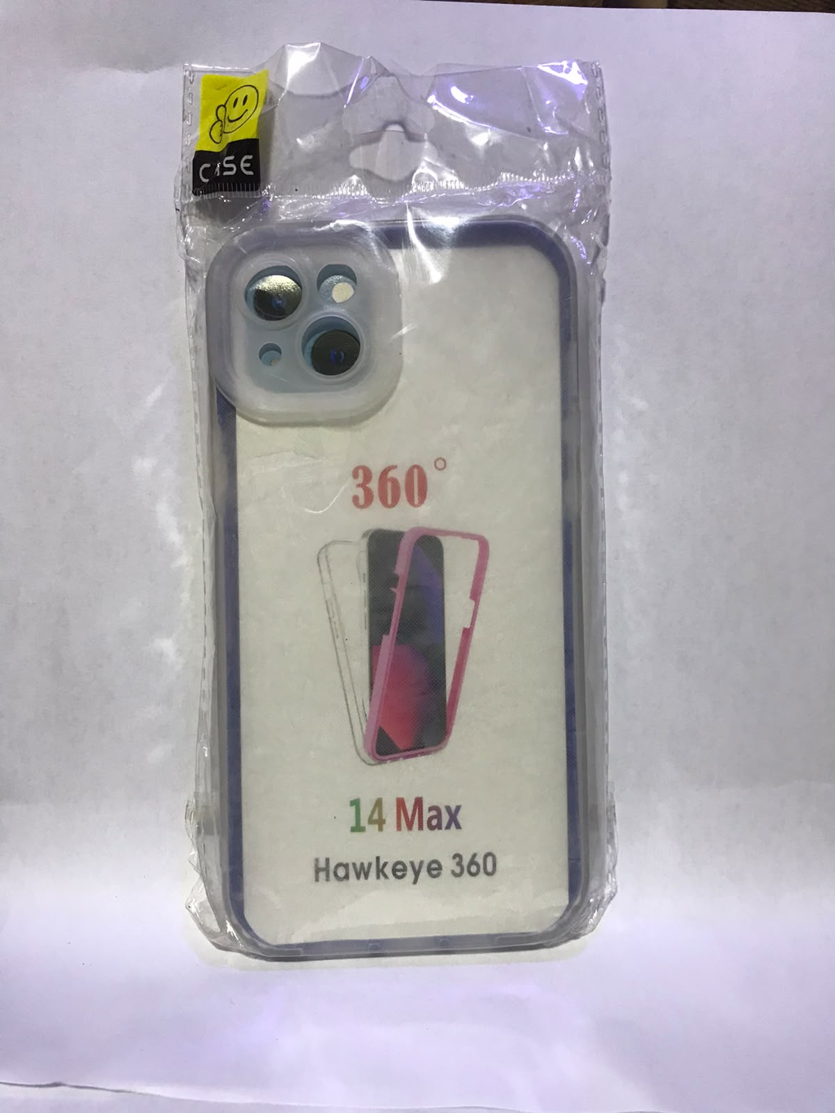 Cover iPhone 14,pro,pro max — trasparente con azul