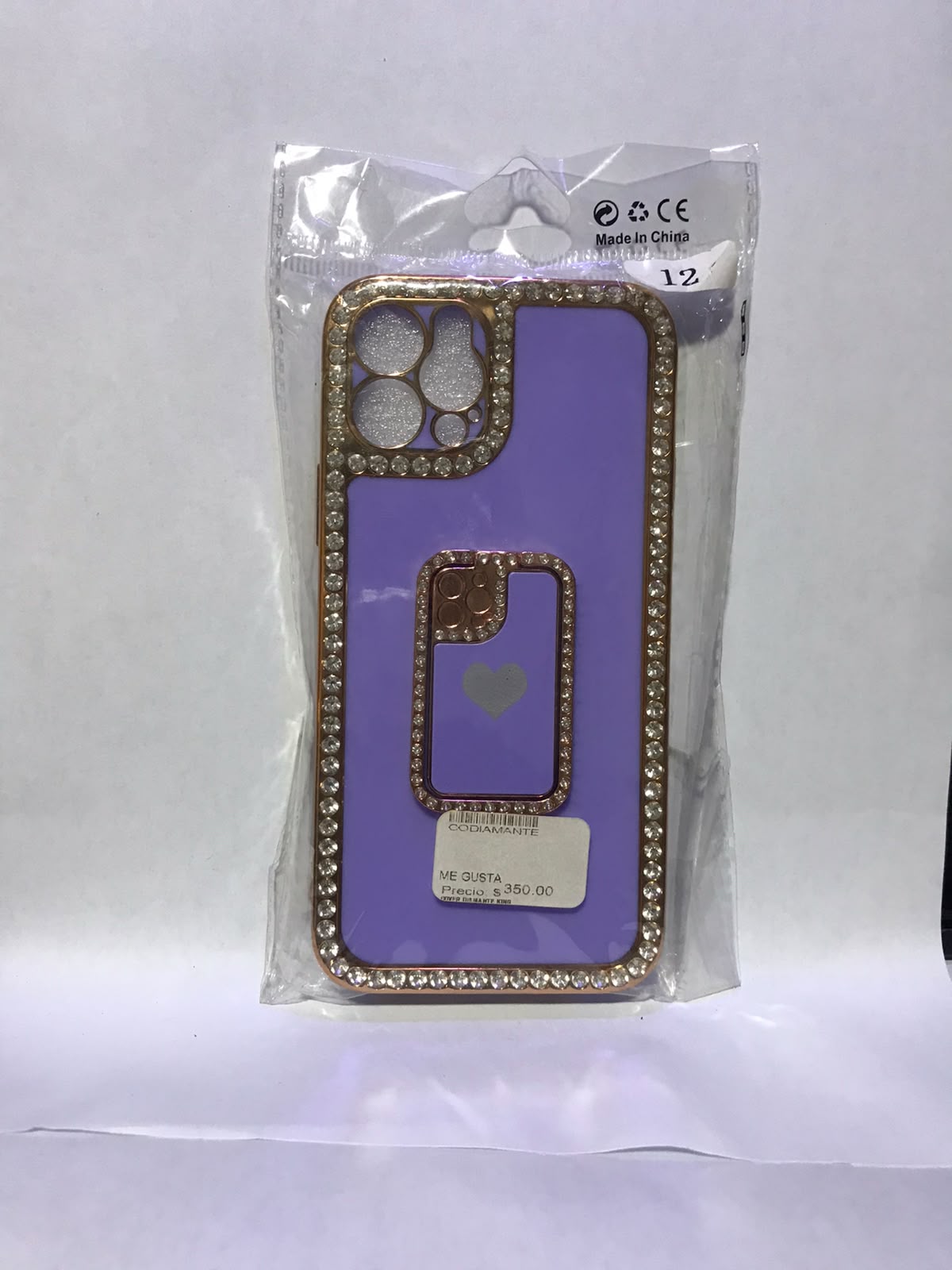 Cover para iPhone 12/12pro/12pro max — Morado con dorado 12 normal