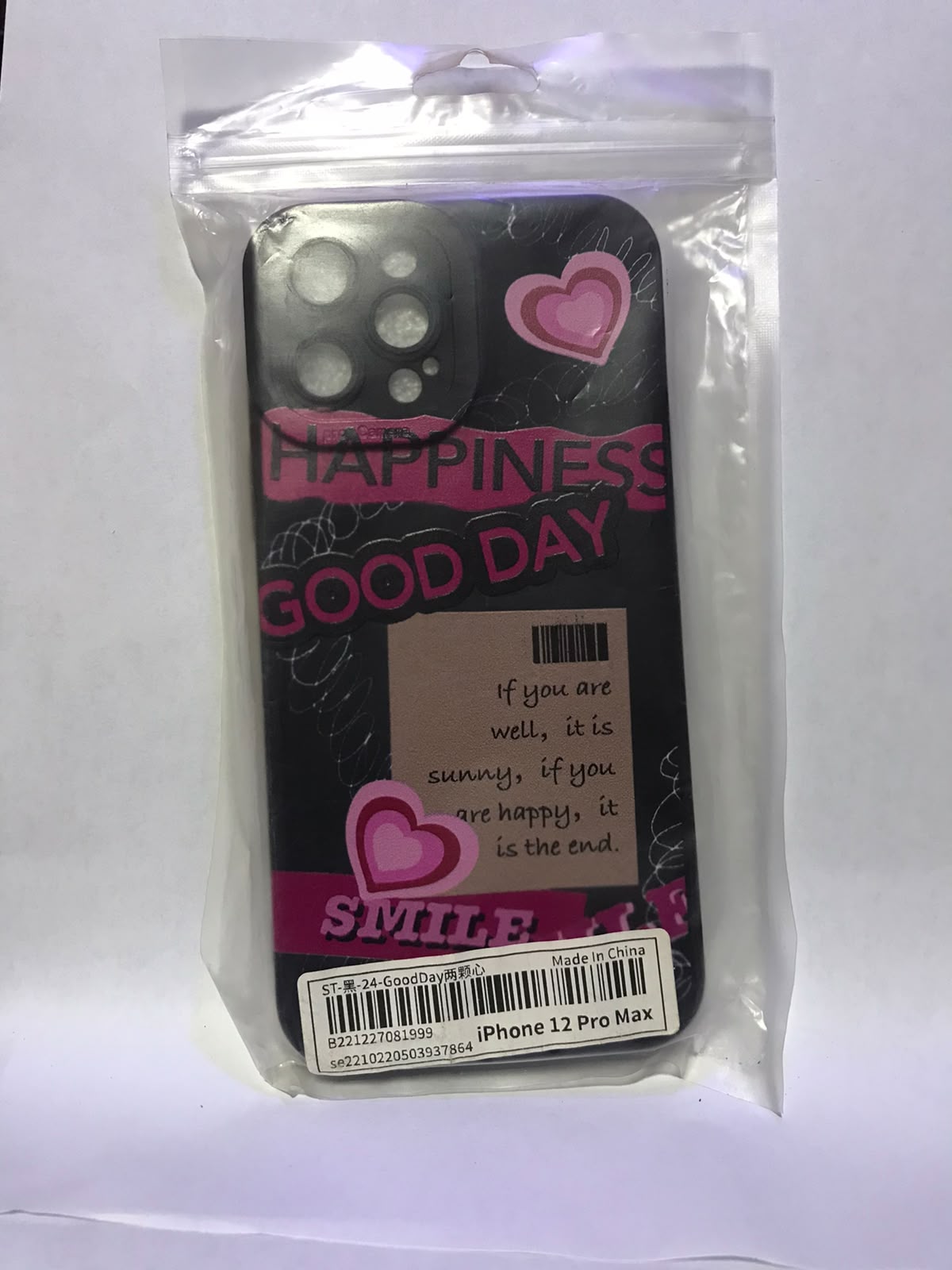 Cover para iPhone 12/12pro/12pro max — negro/rosado
