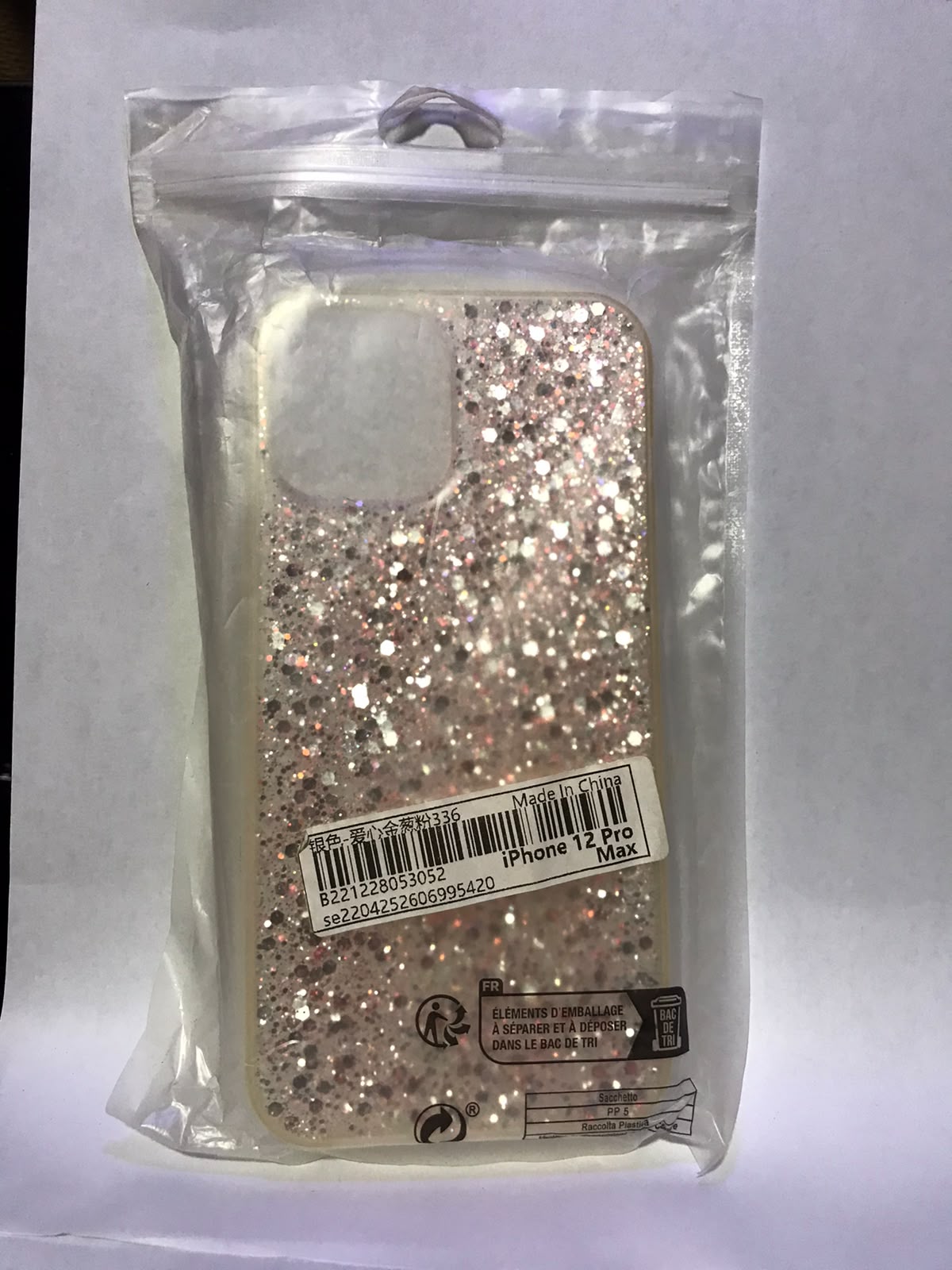 Cover para iPhone 12/12pro/12pro max — brillos rosado