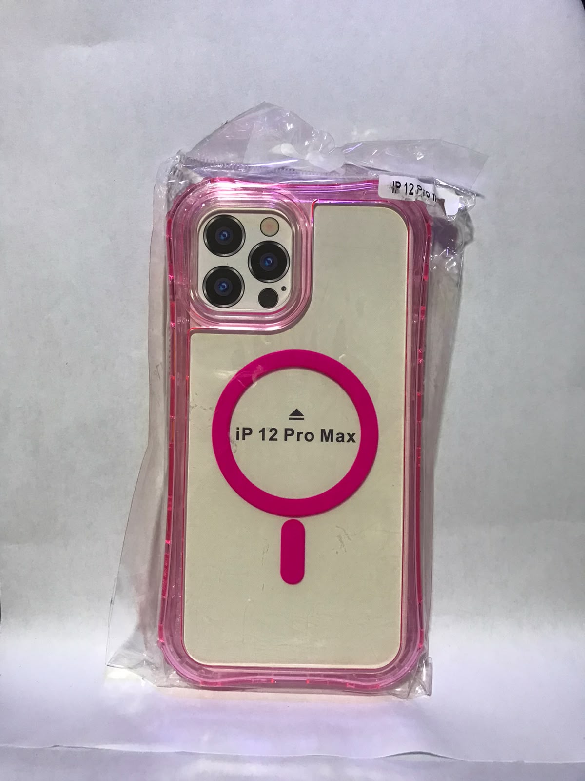 Cover para iPhone 12/12pro/12pro max — trasparente con rosado